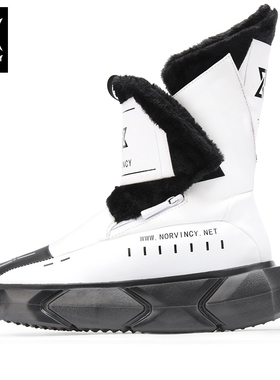 诺凡希/东北雪地靴男冬季保暖加绒加厚防水防滑户外欧美潮高帮鞋