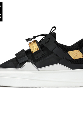 诺凡希春秋黑金拼接嘻哈板鞋男女厚底增高松紧带面包鞋一脚蹬潮鞋
