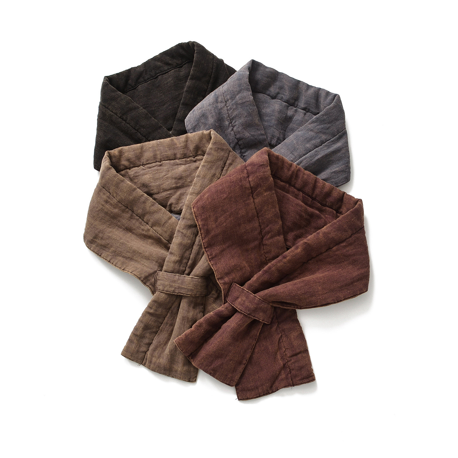 【以之】设计师品牌复古禅意炒色亚麻交叉围脖气质百搭加厚围巾,服饰配件/皮带/帽子/围巾,围巾/丝巾/披肩,淘宝优惠券,粉丝福利购,淘宝优惠卷