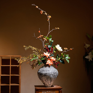 饰 插花家居客厅玄关民宿侘寂风酒店装 新中式 陶瓷花瓶摆件禅意宋式