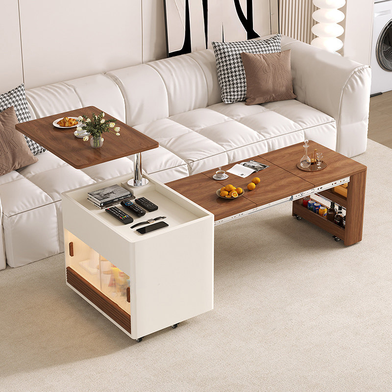 茶几家用小户型带轮可移动储物柜多功能升降伸缩折叠客厅沙发边柜