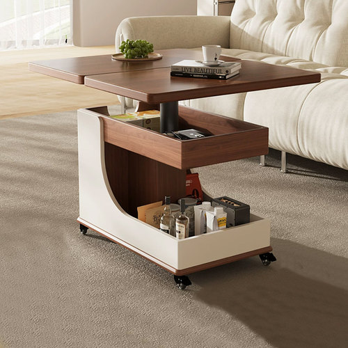 实木升降折叠推车沙发边几茶几