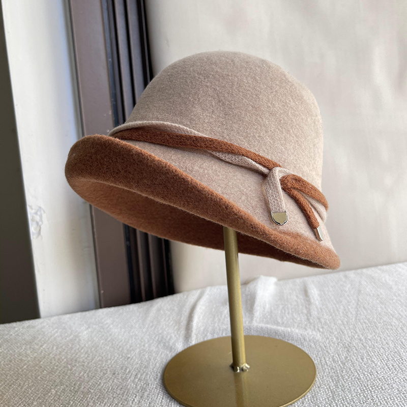 法式卷边礼帽优雅女秋冬