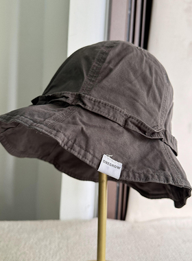 日系轻薄棉灰色水桶帽子女复古春夏防晒遮阳透气渔夫帽百搭显脸小