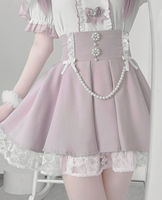 【 Love Contract 】 Japanese-style Lacey Clothing mass-produced subculture original heart-shaped choker short-sleeved pearl skirt thumbnail 4