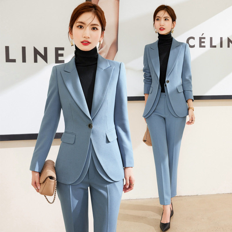 秋冬季新款长袖时尚女装西装外套正装气质修身职业女裤套装工作服