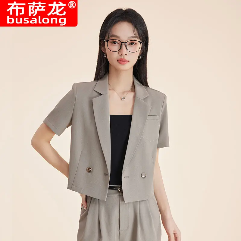 2025新款布萨龙busalong女短袖职业西服西裤正装套装工作服女8665