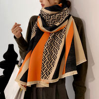 A new Korean double-sided checkered air-conditioned shawl for women in autumn and winter, versatile, warm and thick scarf cape thumbnail 2