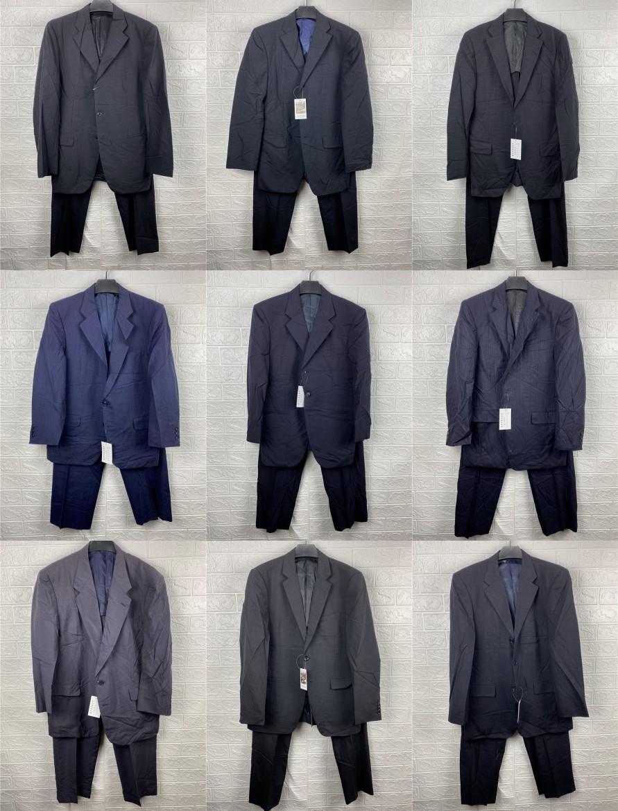 vintage古着两件套装复古外贸日本制冬厚男西装西服西裤外套T2501