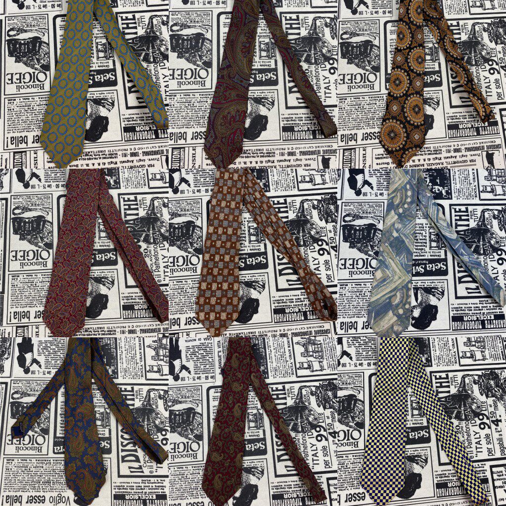 vintage复古着欧美巴洛克印花碎花商务绅士真蚕丝男士商务领带h84