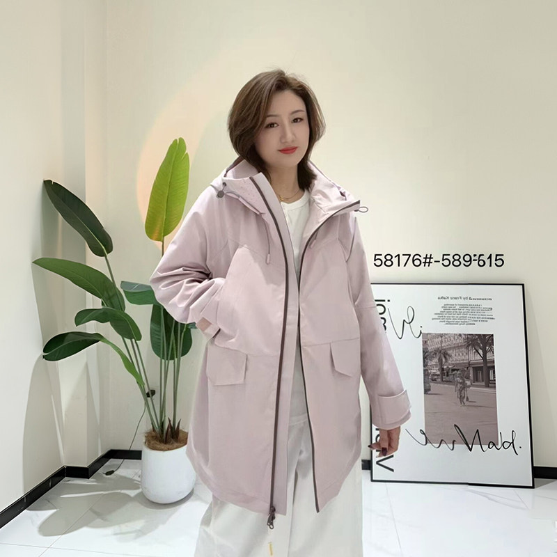 金影奇秋季新款连帽风衣女外套