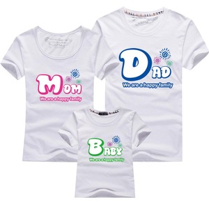 2021年春季新款纯棉短袖亲子装夏装全家装一家三口男女t恤衫夏装