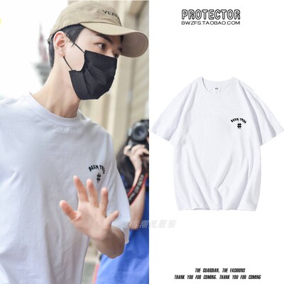 明星同款衣服白色字母印花短袖