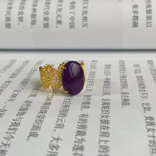 南非舒俱来帝王紫蛋面戒指/18k/14*9.5mm（芮桢）AZB18872