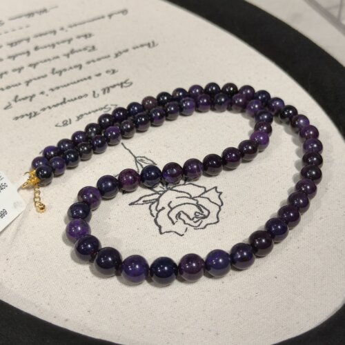 南非舒俱来高阶帝王紫圆珠项链/18k/45cm（君辞）AZB12080