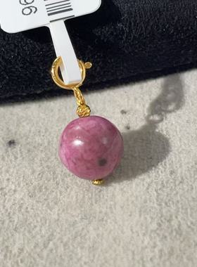 舒俱来酱红圆珠吊坠s925（春倦）AZB10896