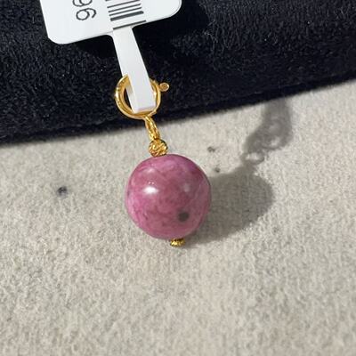 舒俱来酱红圆珠吊坠s925（春倦）AZB10896