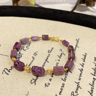 瑰悦 舒俱来酱红直切四棱珠貔貅手链 AZB7346 5.5mm 16cm 约4