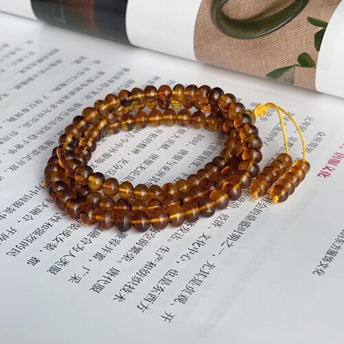 H一级药珀佛珠琥珀项链6mm/52cm/AZB18244