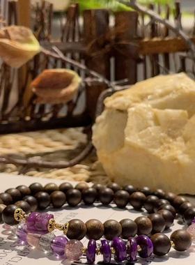 舒俱来皇家紫算盘珠貔貅白奇楠0.6双圈18k（星陨）ABQ5477