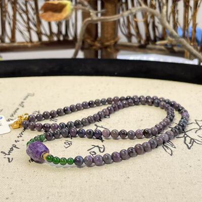 舒俱来泥地皇家紫小米珠颈链/38cm/约3.5mm+/AZB6706（星星）