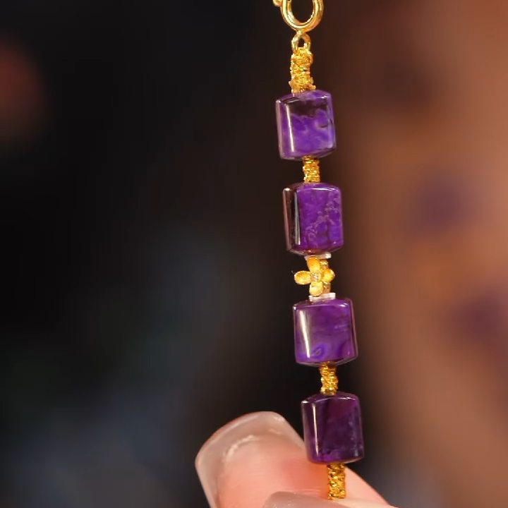 南非舒俱来泥地帝王紫四棱珠延长链18k/5cm/AZB7179(西窗)