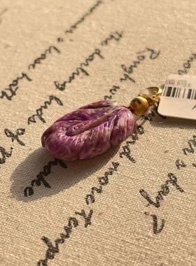 南非舒俱来酱紫羽毛吊坠/s925（君知）AZB10505