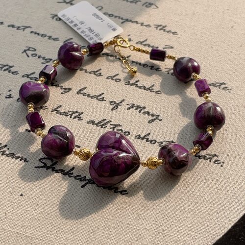 南非舒俱来酱紫屁桃手链18k/（拾一）AZB12310