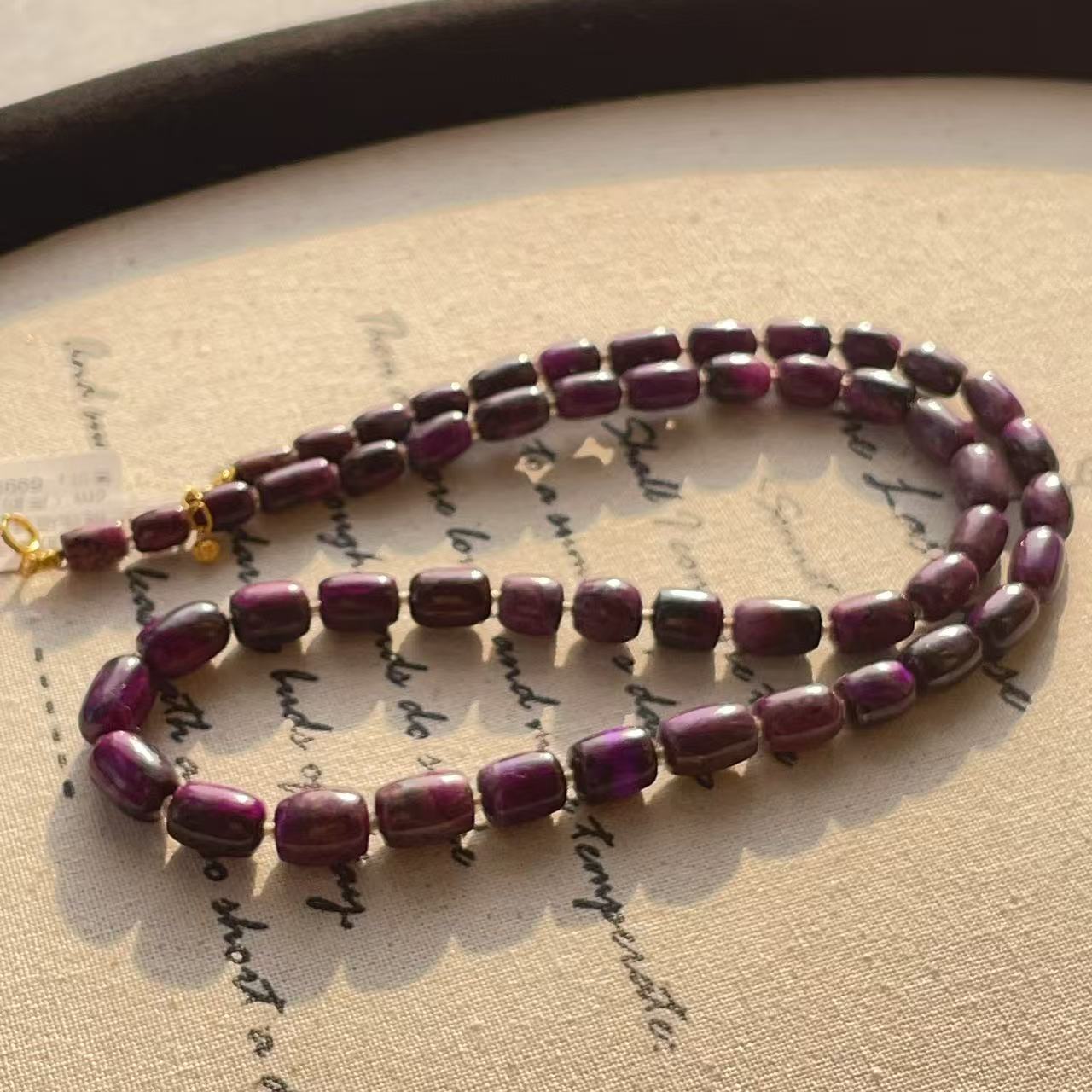 南非舒俱来酱紫桶珠项链/18k/45cm（声韵）AZB10443