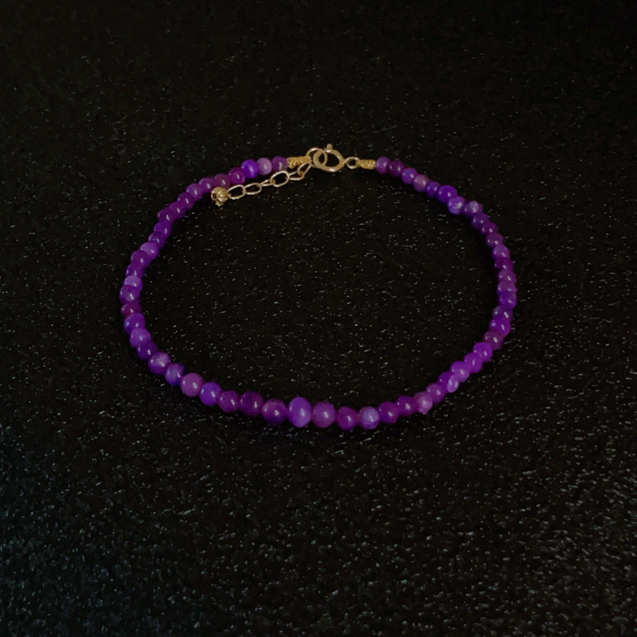 南非舒俱来玻璃紫小米珠手链/18k/16cm（殷棠）/AZB17137