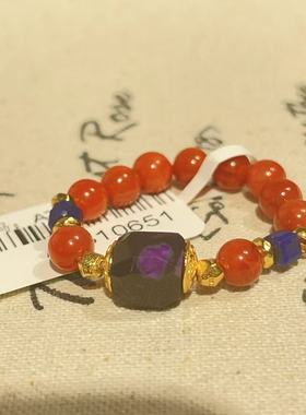 南非舒俱来皇家紫钻切南红玛瑙戒指S925（夏若）AZB10651