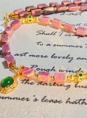 南非舒俱来粉樱花四棱珠项链S925/45cm（莳微）AZB11029