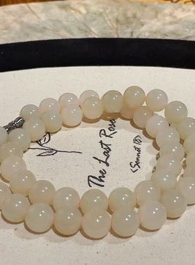 和田玉藕粉1.0妈妈项链AZB0260