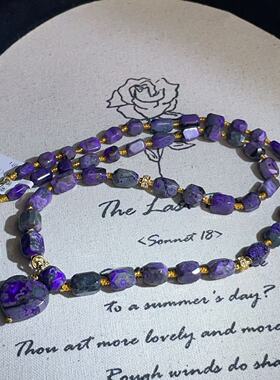 南非舒俱来皇家紫钻切爱心吊坠项链18k/45cm（棠禾）孤品AZB13864