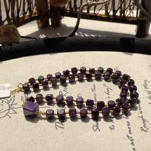 AZB8268 尘寰 南非舒俱来帝王紫魔方项链18k 40cm