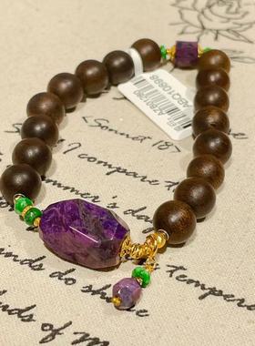 沉香奇楠0.8舒俱来丝绒钻切单圈手链/18k（夏雨）ABQ10898