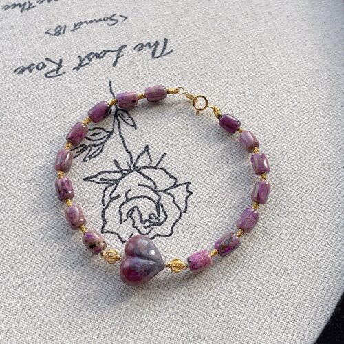 南非舒俱来桃红桶珠手链18k（瑶华）AZB13775