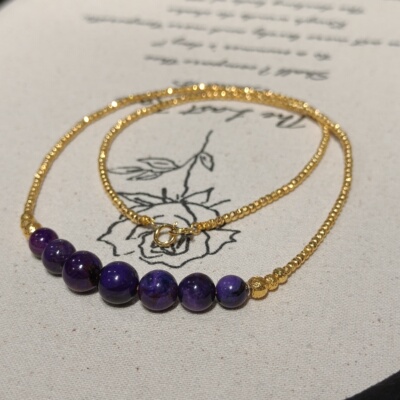 南非舒俱来帝王紫圆珠微笑项链18k/40cm（宁予）AZB12022