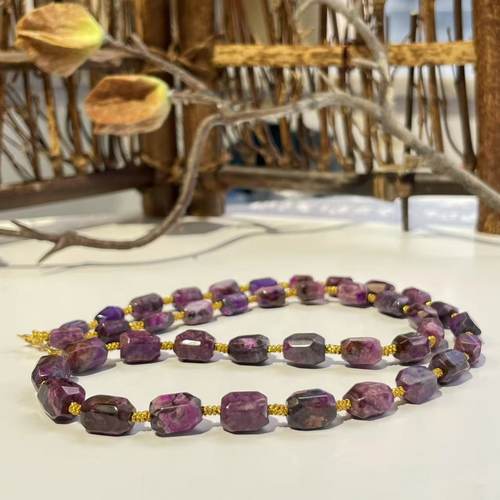 舒俱来桃红钻切素项链18k/45cm/约4-6.5mm/AZB6611（棠棣）