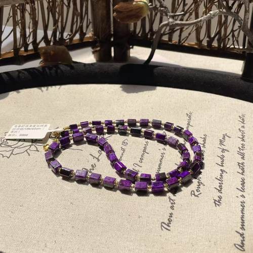 南非舒俱来紫丝绒直切项链/18k/40cm（承欢）AZB8324