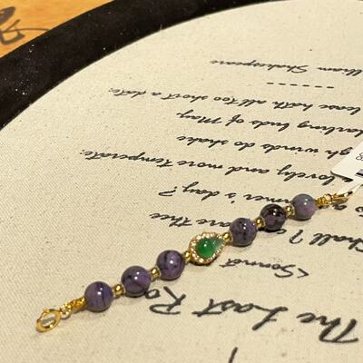 舒俱来泥地圆珠葫芦翡翠延长链925s/约6cm（拾翠)AZB7786