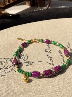 南非舒俱来酱红桶珠翡翠手链S925/16cm/AZB7570/微瑕（挽舟）