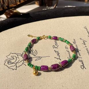 挽舟 南非舒俱来酱红桶珠翡翠手链S925 微瑕 AZB7570 16cm