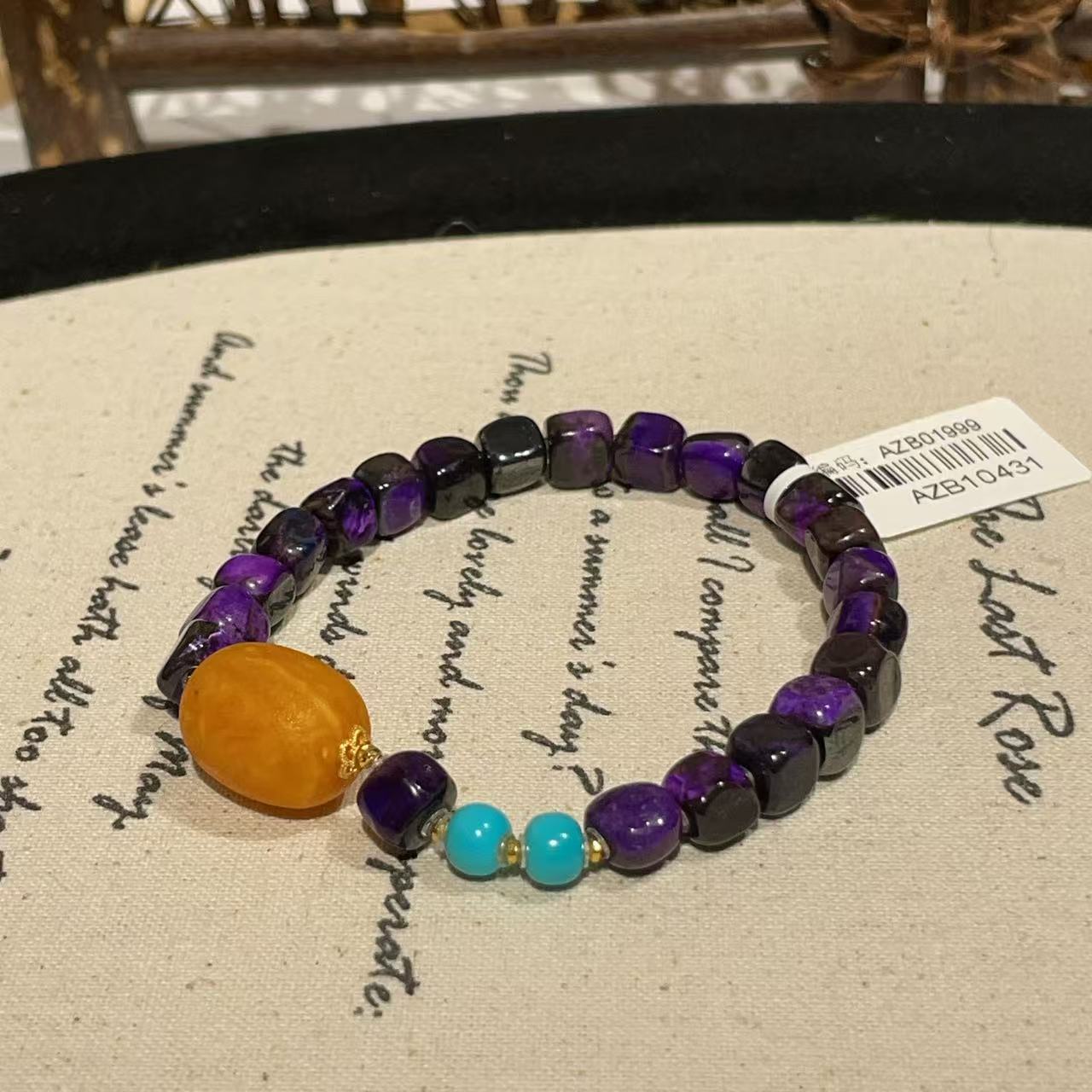 南非舒俱来丝绒魔方蜜蜡单圈手串/18k（嘉尔）AZB10431