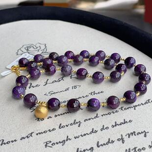 溪晴 40cm AZB12495 18k 南非舒俱来皇家紫圆珠项链