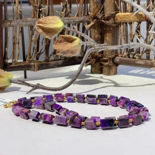 红彩 舒俱来冰桃红四棱珠项链18K 45cm 5.5mm AZB6015 3.5