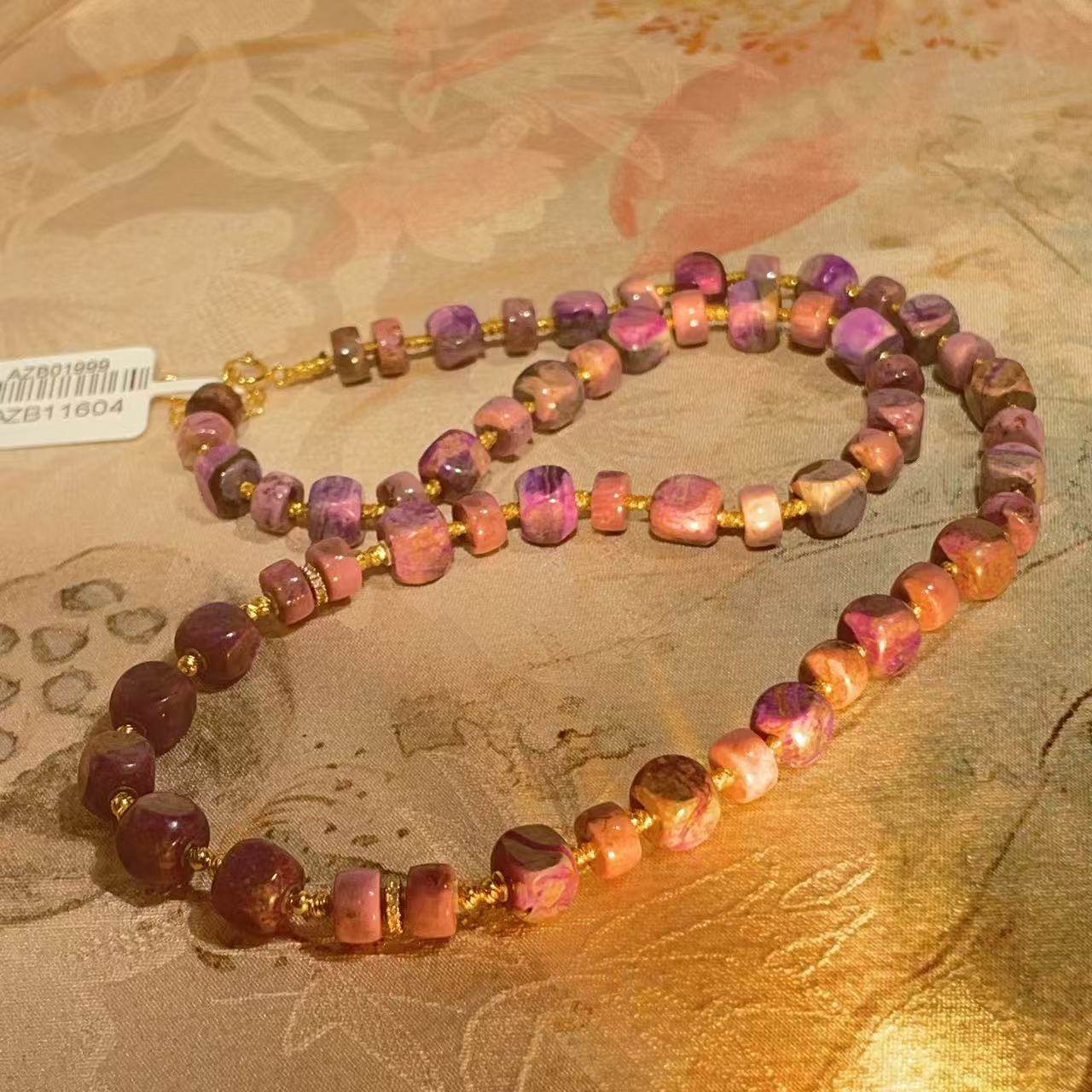 南非舒俱来桃红魔方直切珠项链s925/45cm（晏亭）g/AZB11604,珠宝/钻石/翡翠,手饰,淘宝优惠券,粉丝福利购,淘宝优惠卷