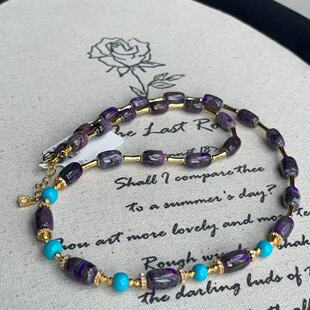 AZB13814 靖琪 南非舒俱来泥地桶珠绿松项链s925 40cm