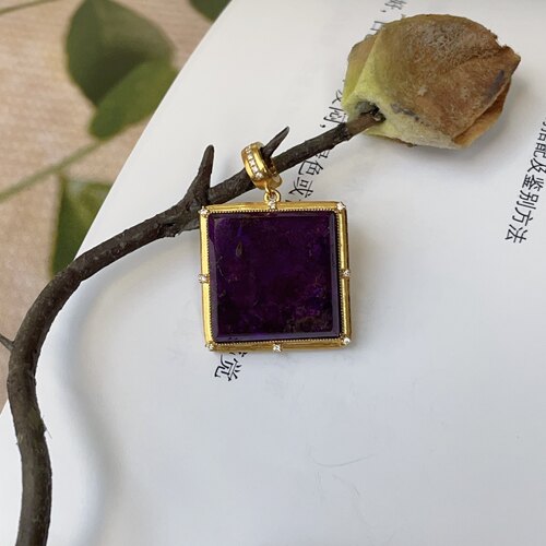 南非舒俱来丝绒四方形镶嵌吊坠18k/17'/5mm/AZB19843（香凝）孤