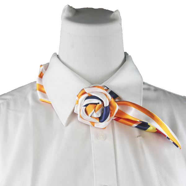 邮政储蓄无标记橙色条玫瑰花丝巾